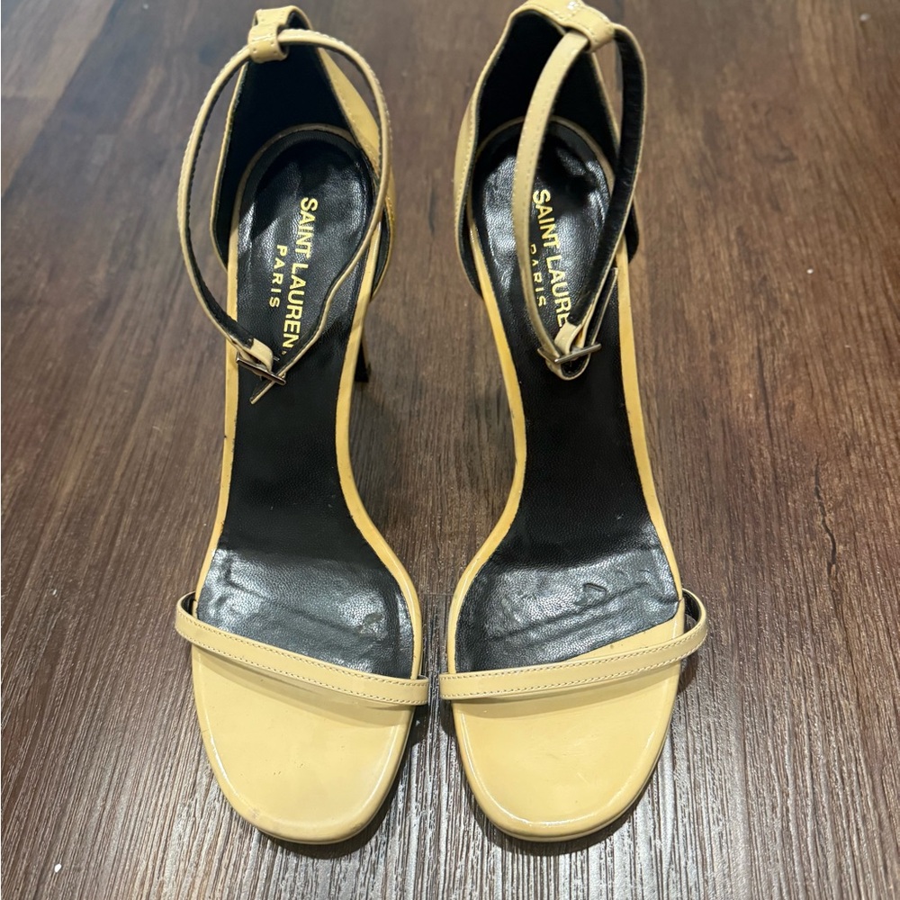Saint Laurent Tan Heels Minimalist Design